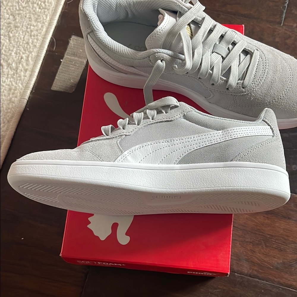 Puma Gray Sneakers with Suede/Fabric Upper and Low-Top Design Men’s size 8 NIB - Picture 4 of 7